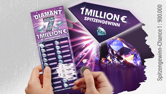 Abbildung des lila Rubbelloses Diamant 7 mit vielen funkelnden Diamanten Abbildung des lila Rubbelloses Diamant 7 mit vielen funkelnden Diamanten
