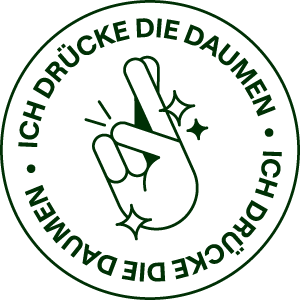 Icon mit Text - Ich drücke die Daumen Icon mit Text - Ich drücke die Daumen