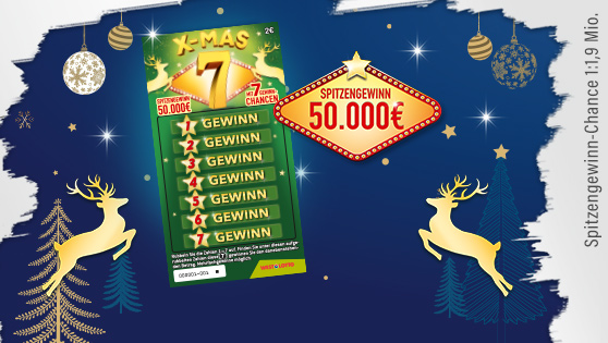 Rubbellos X-MAS, Spitzengewinn 50.000 €