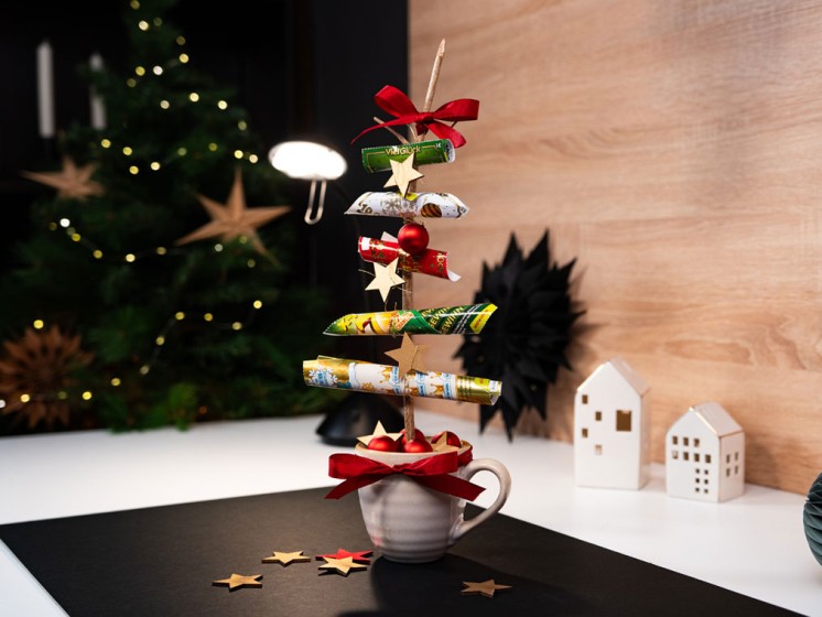 Tannenbaum aus Rubbellosen | DIY-Idee