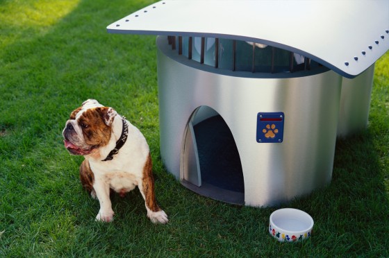 Hund sitzt vor futuristisch anmutender Hundehütte | Eurojackpot
