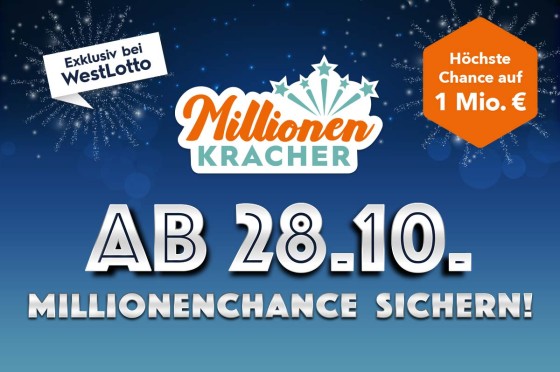 Grafik mit Vorankündigung des Verkaufsstarts ab 28.10. | WestLotto MillionenKracher