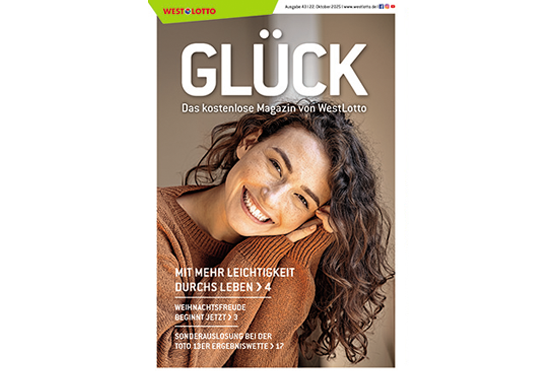 Cover der WestLotto-Kundenzeitschrift GLÜCK Cover der WestLotto-Kundenzeitschrift GLÜCK